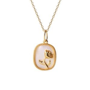 Mother of Pearl Rose Pendant Necklace
